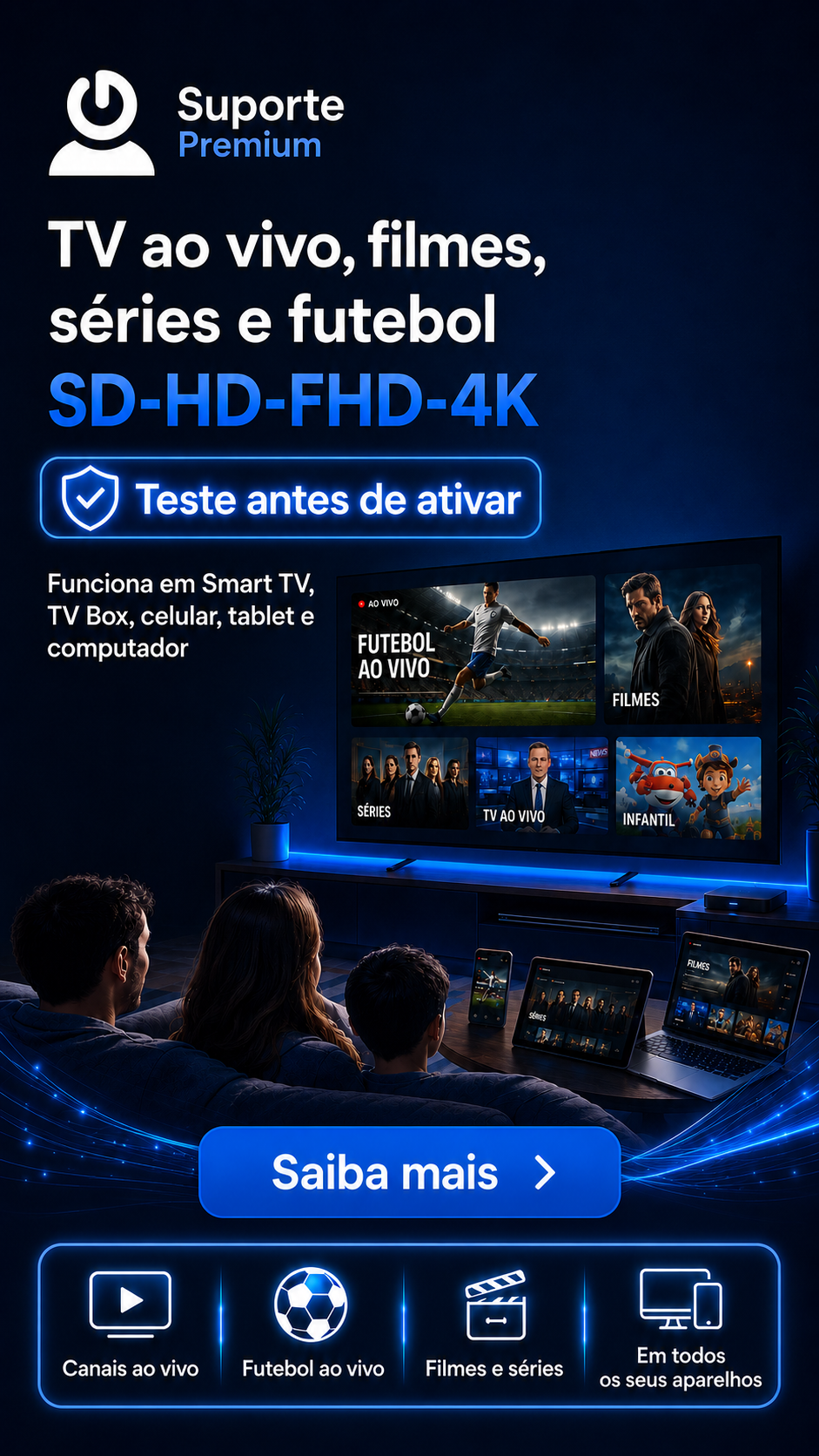 Criativo de referência Suporte Premium para celular
